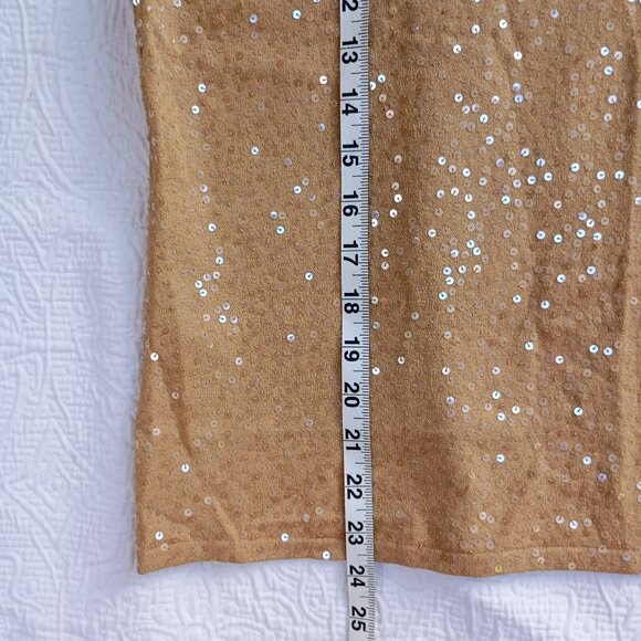 Jones New York Tank Top XL Womens Gold Sequin Sleeveless Preppy - Picture 6 of 8